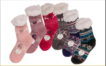 ABS-Hüttensocken unisex Hirsch Schneeflocke 6fach